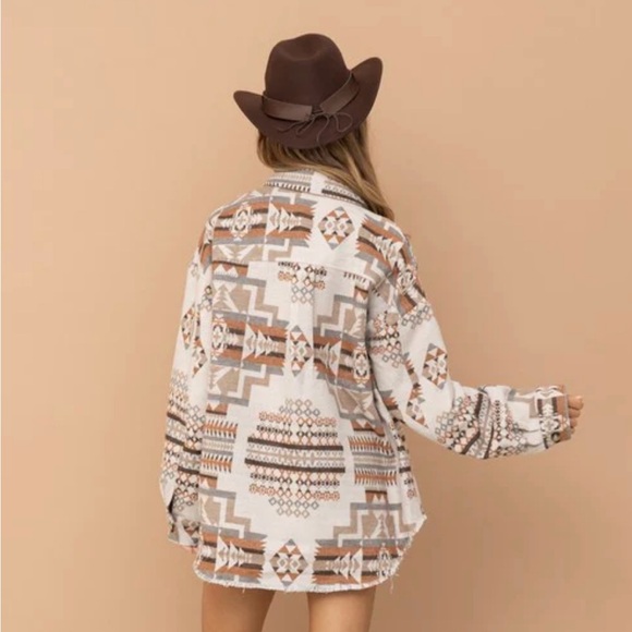 Blue B Aztec Western Shacket - Size L - Picture 2 of 10